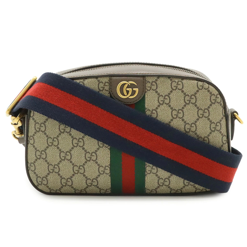 Gucci Ophidia GG Supreme Crossbody Bag Shoulder Clutch Beige Cream Mocha Brown